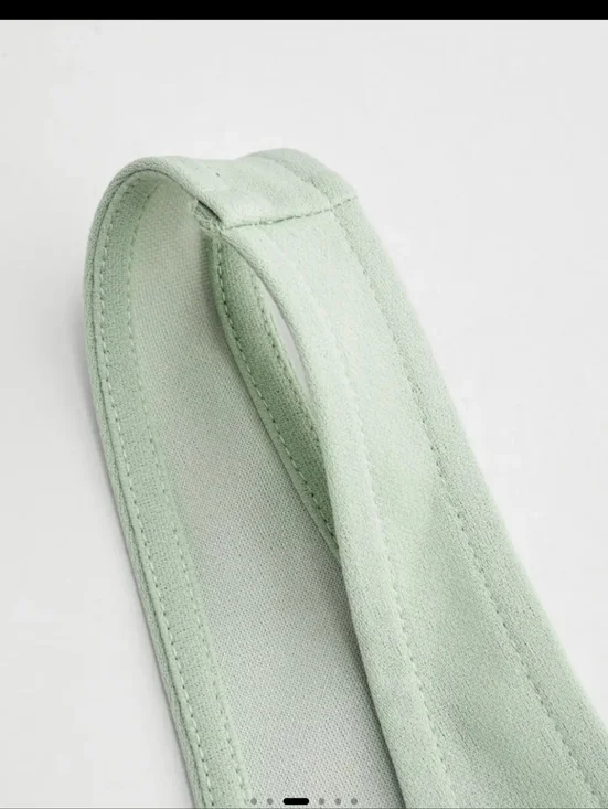 Woven Square Neck Solid Midi Dress In Moss Green From Cider Sz 1XL - Picture 6 of 16